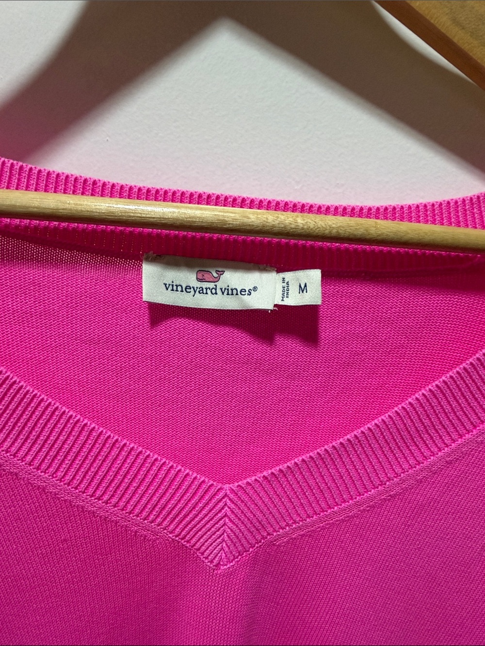 Vineyard Vines Women’s V-Neck Sweater - Hot Pink - Picture 2 of 4